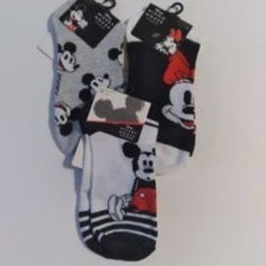 3 Pair Disney No Show Socks Mickey And Minnie Mouse